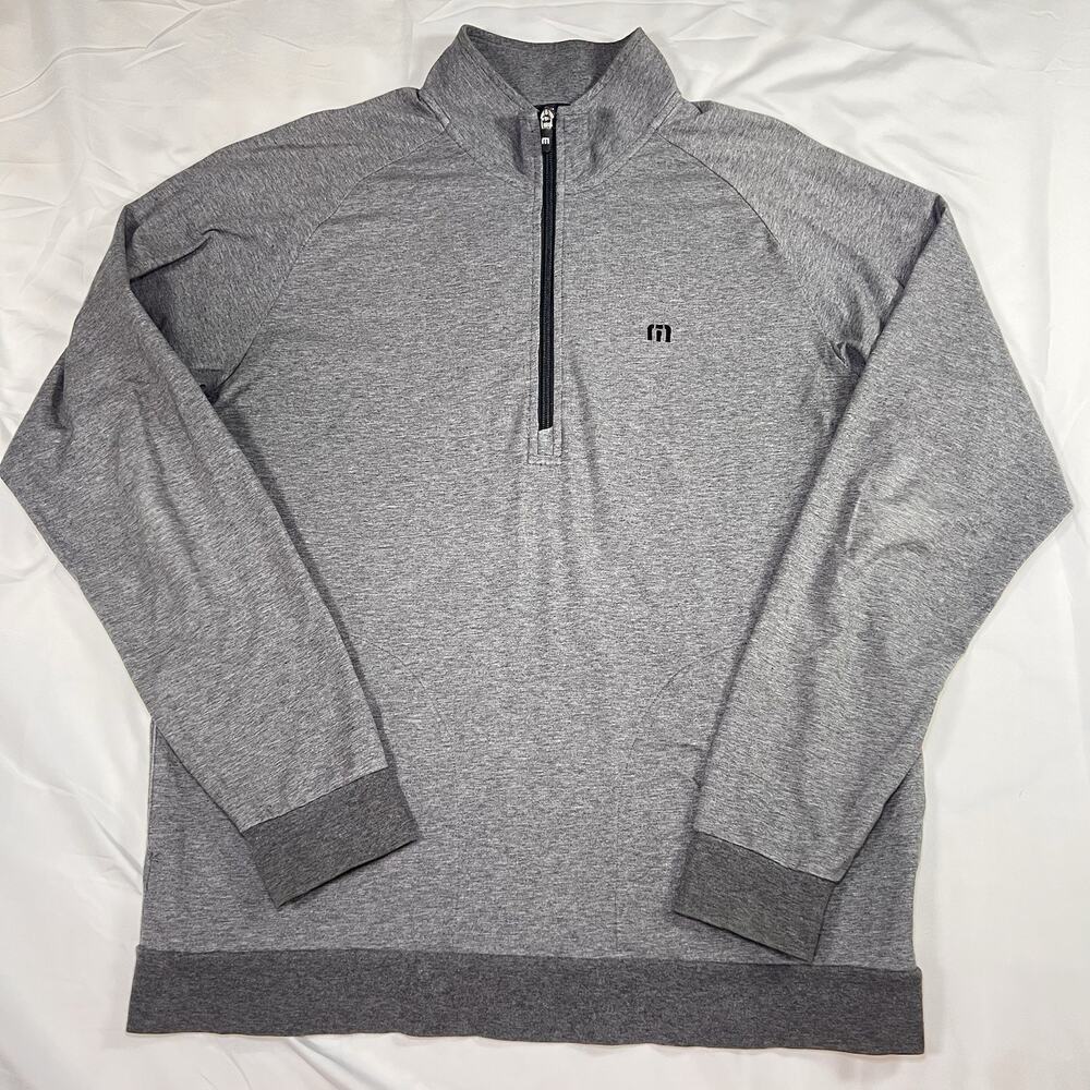 Travis Mathew 1/4 Zip Pullover Men Size M Gray Soft Knit Activewear Preppy Golf